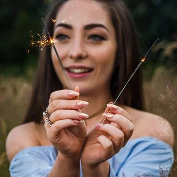 Sparking from her hands Stock Photos
