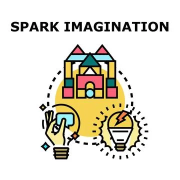 Sparking imagination and creative idea generation process イラスト素材