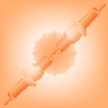 Sparking Plugs Background Stock Illustration