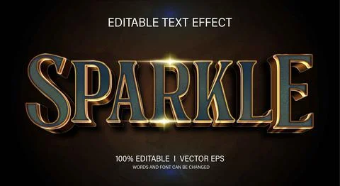 Sparkle 3d vector text effect with modern style design Stock Illustration
