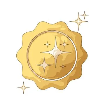 Sparkle badge illustration Stock Illustration