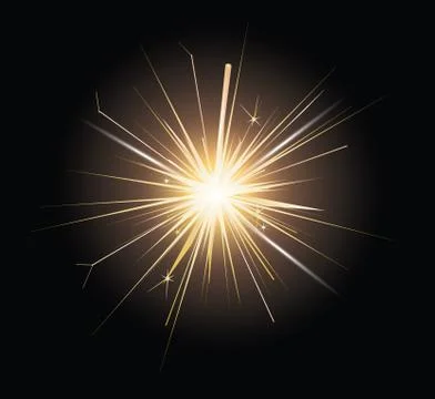 Sparkle on black background Stock Illustration