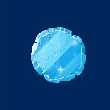 Sparkle blue stone board, round shape frame with space for text, vector rock Stock Illustration