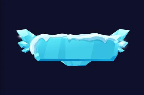 Sparkle blue stone horizontal frame board with snowdrift, frozen glassy rock 스톡 일러스트