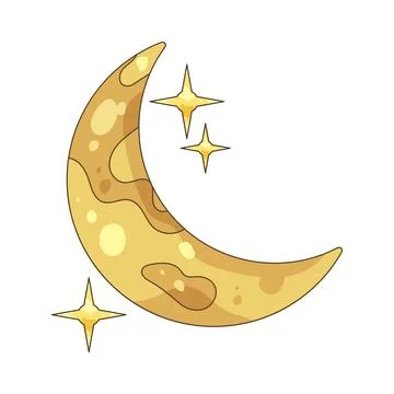 Sparkle crescent moon Stock Illustration