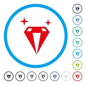Sparkle Diamond Crystal Rounded Vector Icon 스톡 일러스트