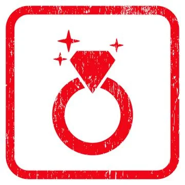 Sparkle Diamond Ring Icon Rubber Watermark Illustrazione stock