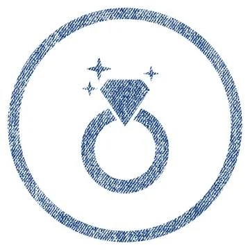 Sparkle Diamond Ring Rounded Fabric Textured Icon 스톡 일러스트