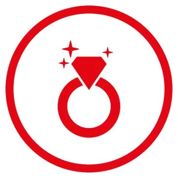 Sparkle Diamond Ring Rounded Vector Icon Stock Illustration