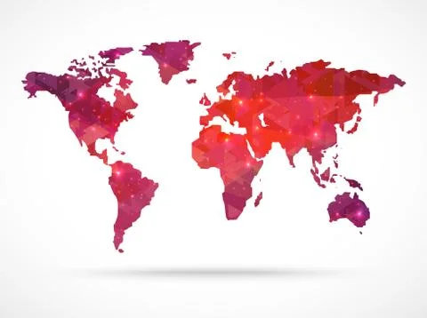 Sparkle diamond  world map Stock Illustration