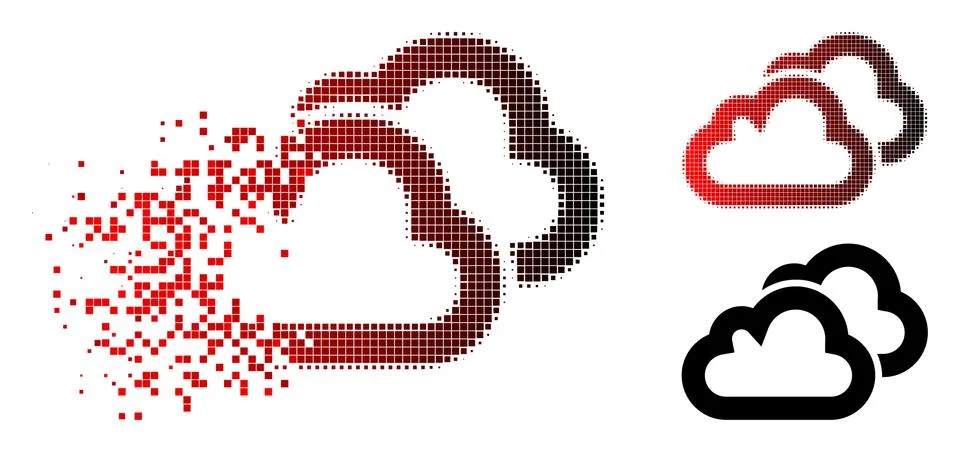 Sparkle Dot Halftone Clouds Icon 스톡 일러스트