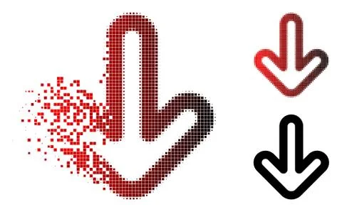 Sparkle Dot Halftone Down Arrow Icon Stock Illustration