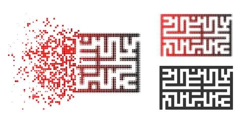 Sparkle Dot Halftone Labyrinth Icon Stockillustratie