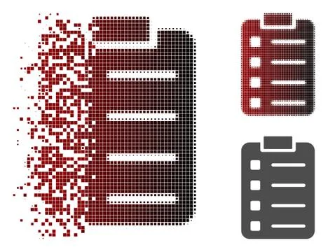 Sparkle Dot Halftone List Pad Icon Illustrazione stock