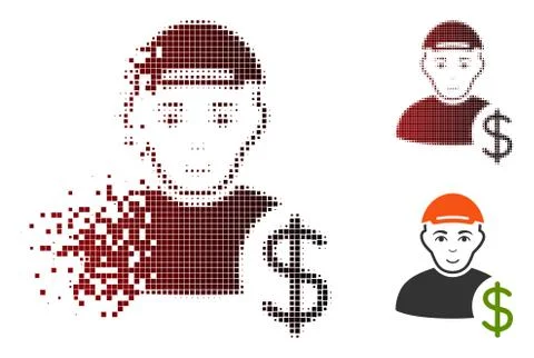 Sparkle Dot Halftone Loan User Icon Stock Illustration