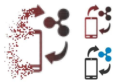 Sparkle Dot Halftone Ripple Mobile Banking Icon Illustrazione stock