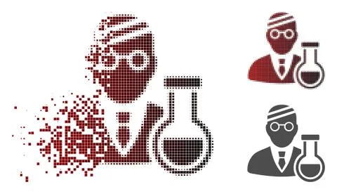 Sparkle Dot Halftone Sick Chemist Icon Illustrazione stock