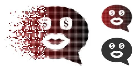 Sparkle Dotted Halftone Prostitute Smiley Message Icon Stock Illustration