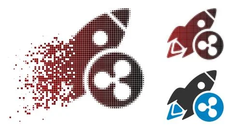 Sparkle Dotted Halftone Ripple Rocket Icon Illustrazione stock