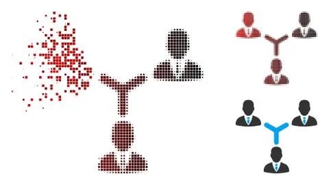 Sparkle Dotted Halftone Teamwork Icon with Face Stockillustratie