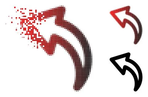 Sparkle Dotted Halftone Undo Icon Stock Illustration