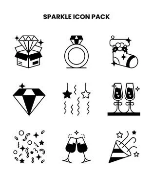 Sparkle DuoTone Design Icons Pack Stock Illustration