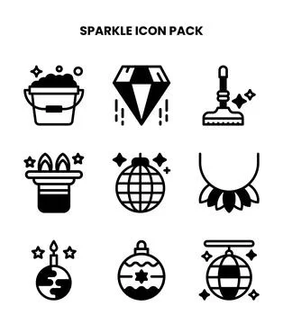Sparkle DuoTone Graphics Icons Pack Stock Illustration