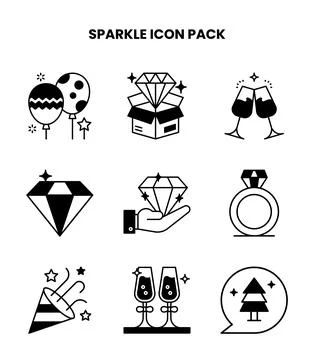 Sparkle DuoTone Graphics Icons Pack Stock Illustration