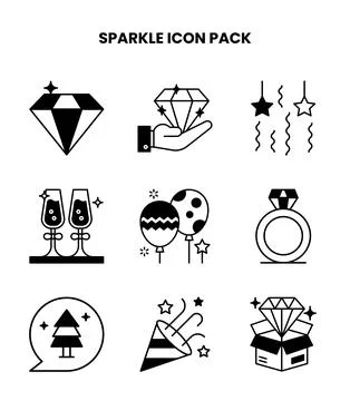 Sparkle DuoTone Graphics Icons Pack Stock Illustration