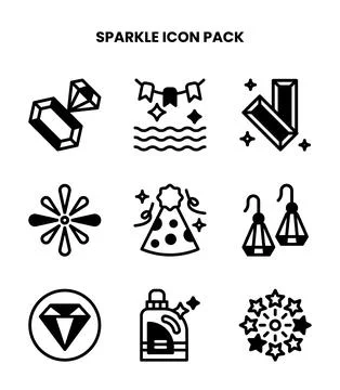 Sparkle DuoTone Set Icons Pack Stock Illustration