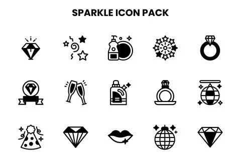 Sparkle DuoTone Set Icons Pack Illustrazione stock