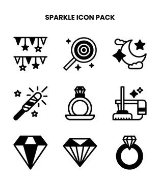 Sparkle DuoTone Vector Icons Pack Stock Illustration