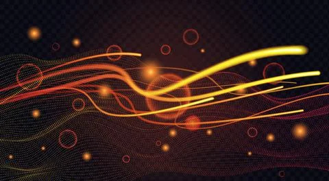 Sparkle dust glowing light effect with energy circles, dynamic motion stardust イラスト素材