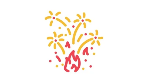 Sparkle fire color icon animation Stock Footage 327273006