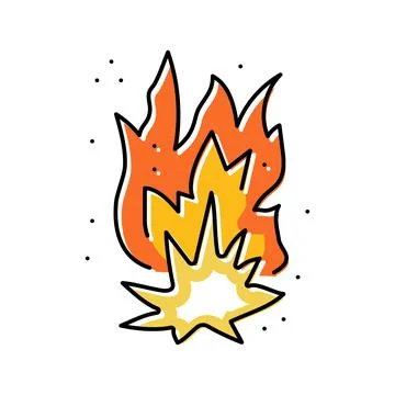 Sparkle fire color icon vector illustration Illustrazione stock