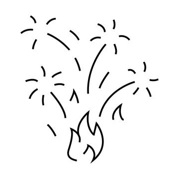 Sparkle fire line icon vector illustration Illustrazione stock