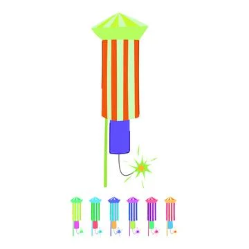 Sparkle firework rocket vector cartoon graphic Stock Illustration