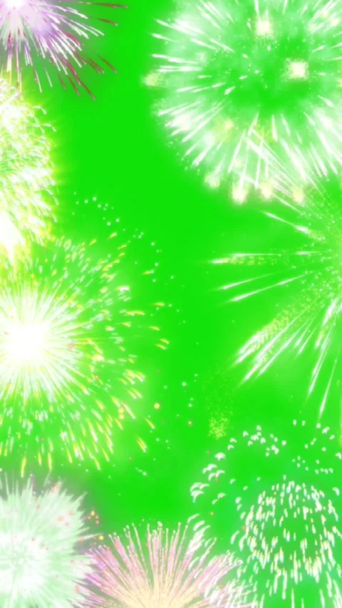 Sparkle Fireworks Blast Green Screen Overlay Vertical Stock-Footage 304512050