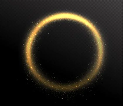 Sparkle glitter circle round shape frame. Glow dust in the air Stock Illustration