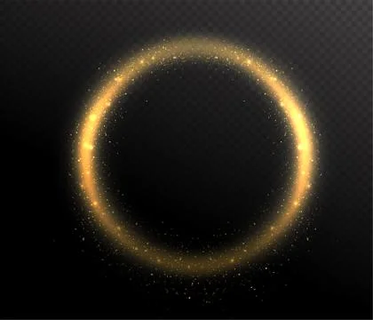 Sparkle glitter circle round shape frame. Glow dust in the air Stock Illustration