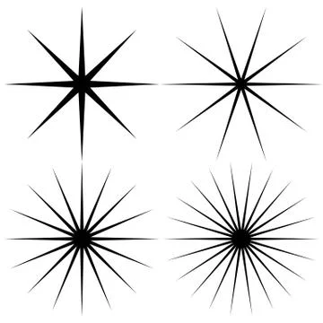 Sparkle, glitter elements isolated on white. Radial-radiating lines. イラスト素材