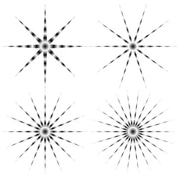 Sparkle, glitter elements isolated on white. Radial-radiating lines. イラスト素材