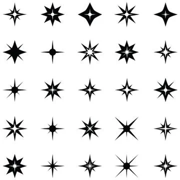 Sparkle icon set Stock Illustration