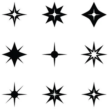 Sparkle icon set Stock Illustration