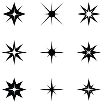 Sparkle icon set Stock Illustration