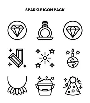 Sparkle Line Design Icons Pack Stock Illustration