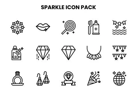 Sparkle Line Scalable Icons Pack Illustrazione stock