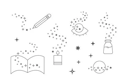 Sparkle magic dust of fairy elements. Christmas glowing glitter vector light. Stockillustratie