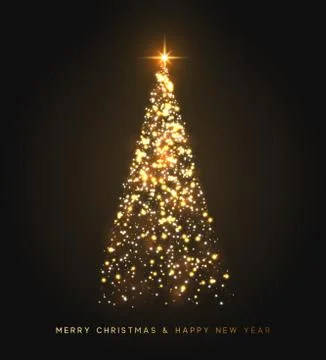 Sparkle magic xmas tree light. Stock Illustration