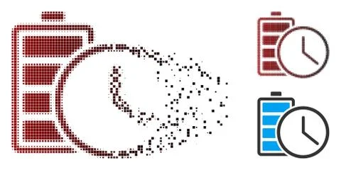 Sparkle Pixel Halftone Battery Time Icon Stock-Illustration